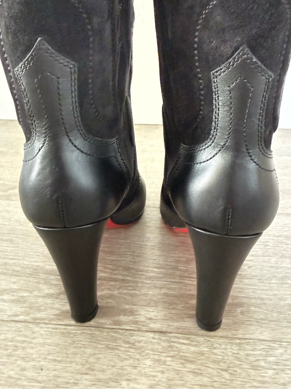 Christian Louboutin Santia Botta 85mm Suede Western Knee-High Boots 36.5 - Picture 7 of 12